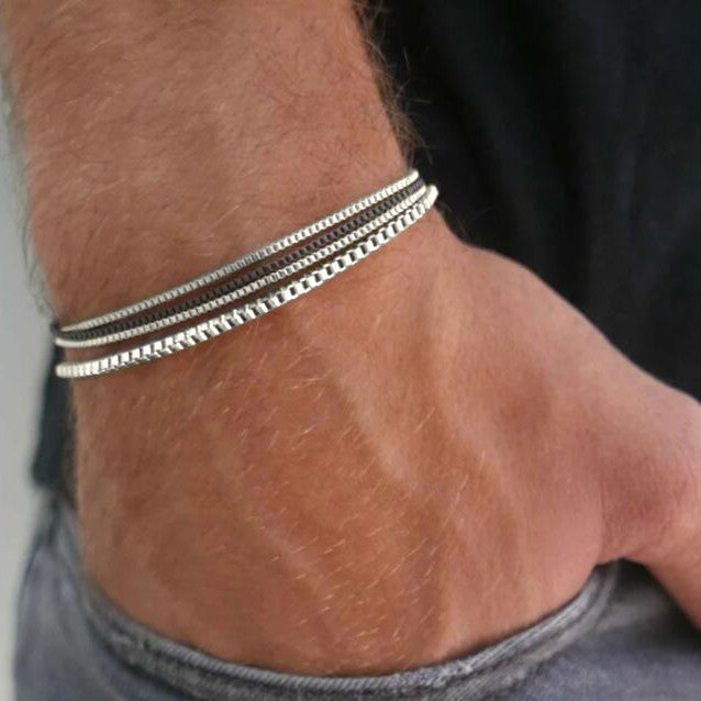 Herren-Armband-Set mit eleganten und strukturierten Designs Shop Nory