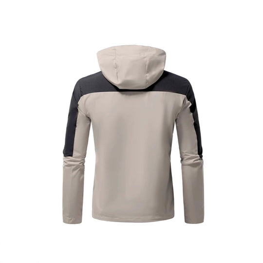 Herren Windbreaker Jacke mit verstellbarem Kapuzenkragen und seitlichen Taschen