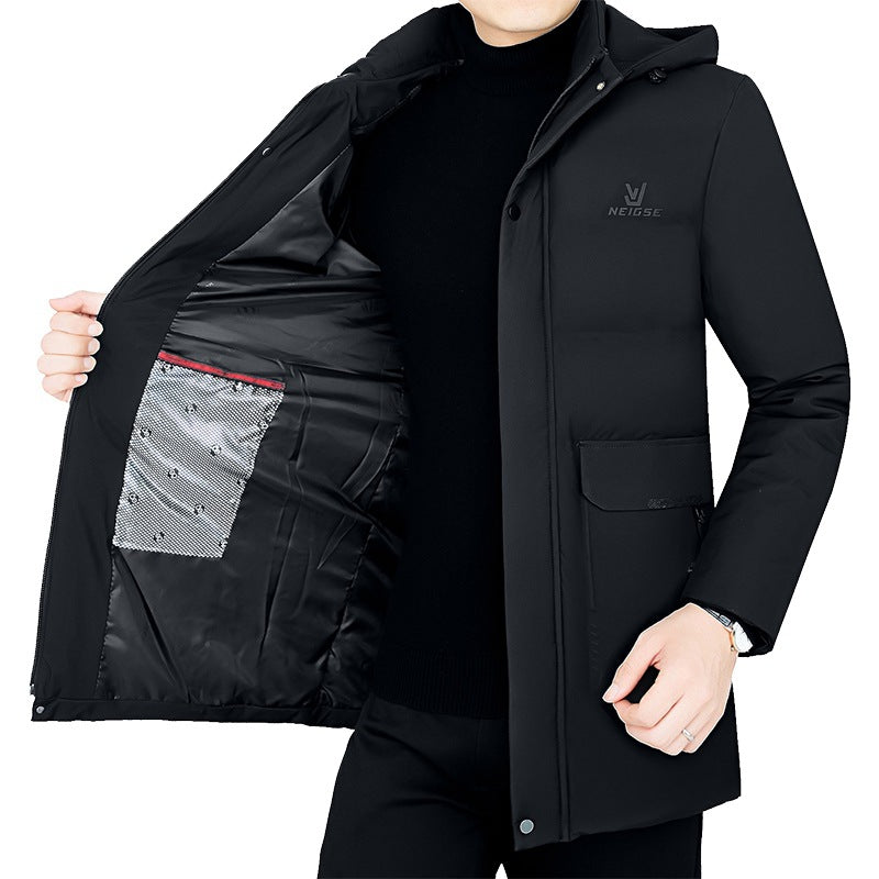 Herren Thermo-Winterkurzmantel mit luxuriösem Kunstfell-Innenfutter und Stehkragen Shop Nory