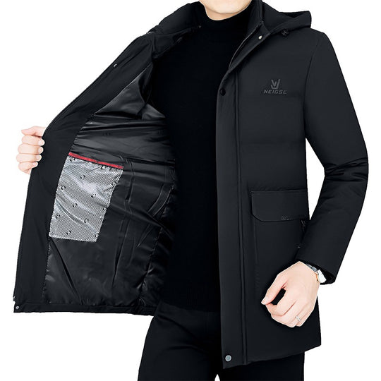 Herren Thermo-Winterkurzmantel mit luxuriösem Kunstfell-Innenfutter und Stehkragen Shop Nory