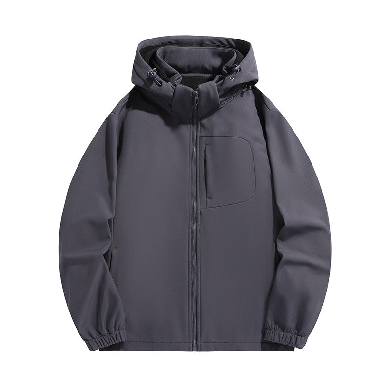 Herren Leichte Softshell‑Kapuzenjacke mit wasserabweisender Membran und Brusttasche Shop Nory