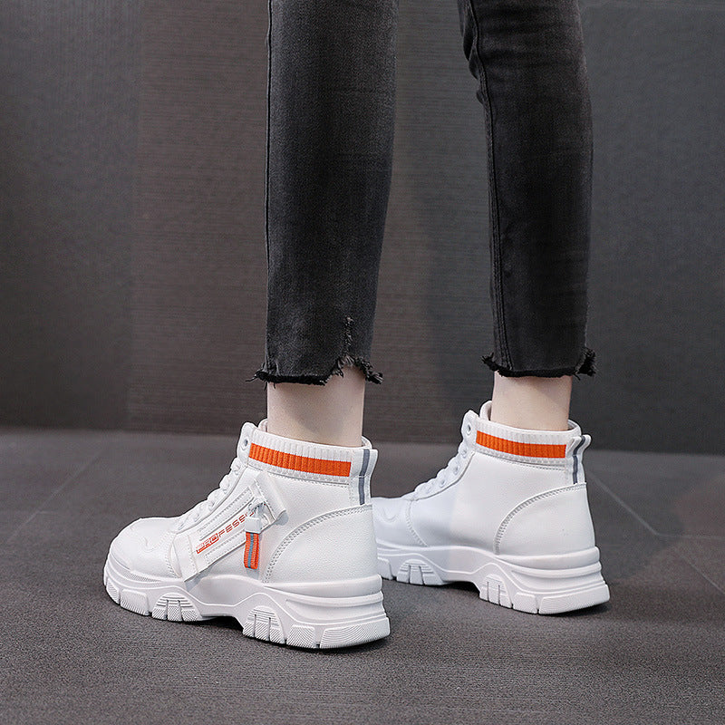 Damen Hohe Sneakers mit modischem Reißverschluss und atmungsaktivem Innenfutter