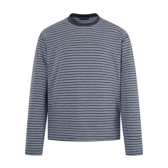 Herren Gestreiftes Langarmshirt aus Baumwollmischung mit Rundhalsausschnitt und Relaxed-Fit Shop Nory
