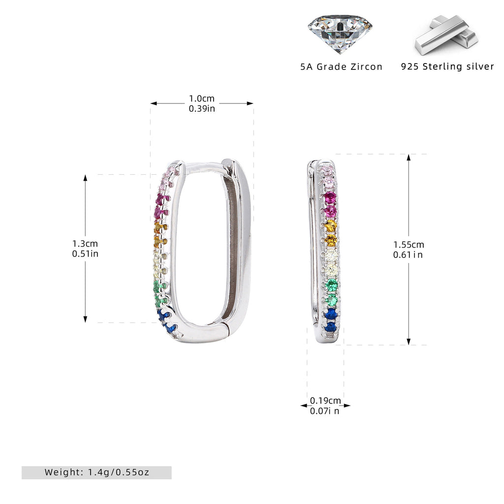 Damen Ohrstecker aus 925er Sterling Silber mit bunten Zirkonia Shop Nory