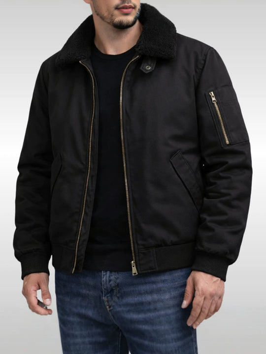Herren Modische Bomberjacke mit Fleecefutter