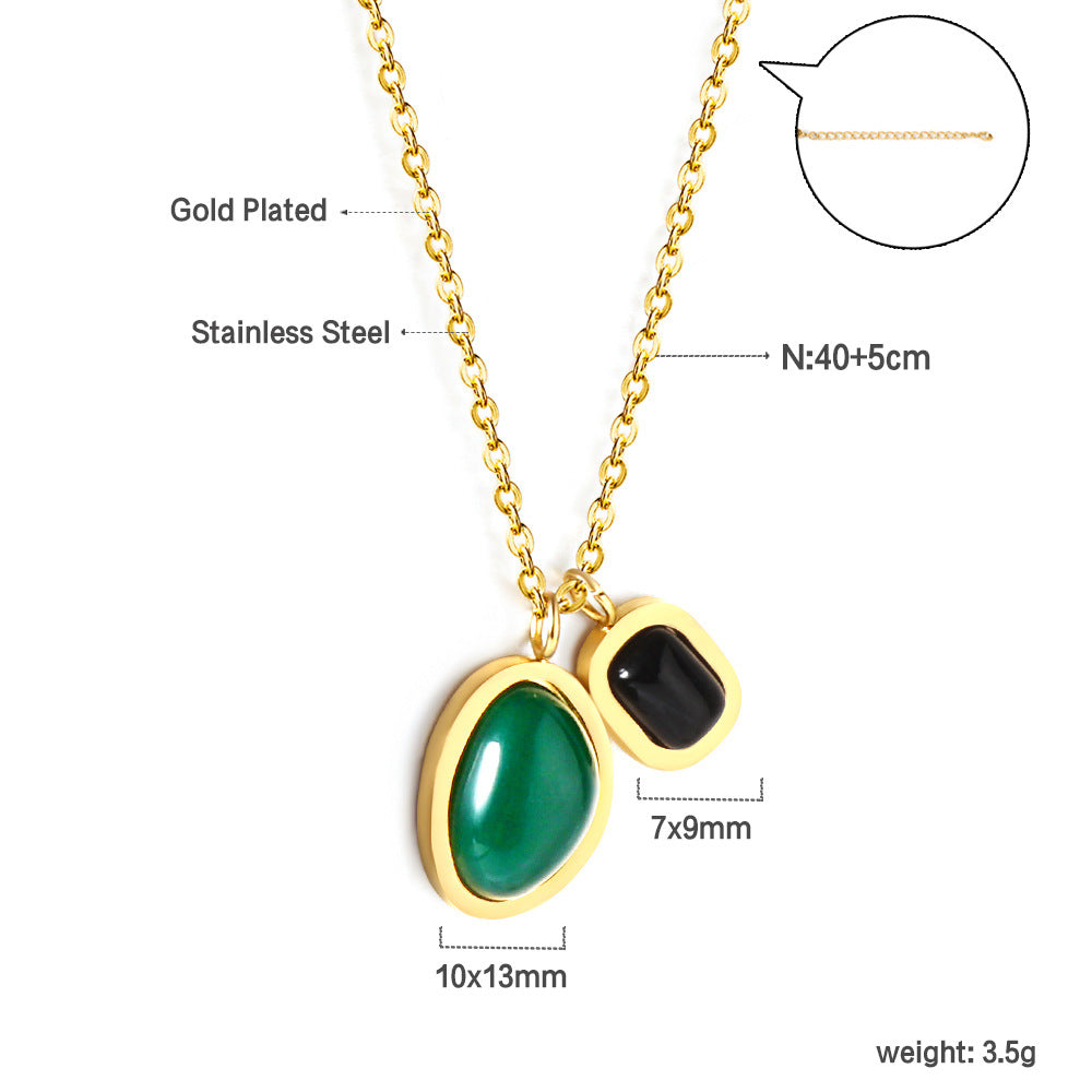 Damen elegante Halskette mit geometrischem Kompassanhänger aus hochwertigem Edelstahl und goldplattiertem Finish Shop Nory