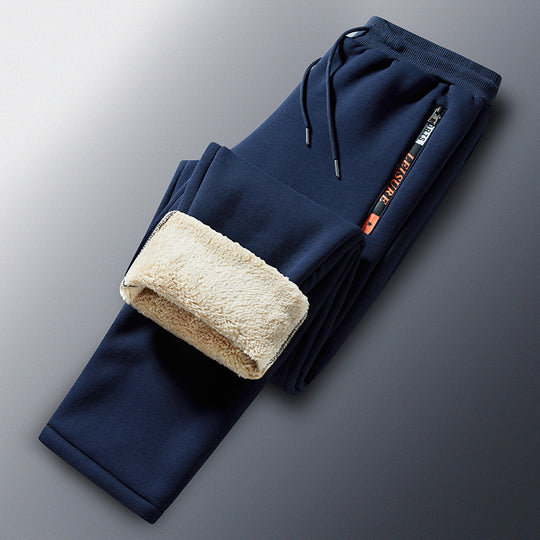 Herren Winterliche Fleece-Jogginghose mit Teddyfutter, elastischem Bund und Reißverschlusstaschen Shop Nory
