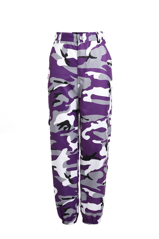 Damen Cargohose mit Camouflage‑Print, elastischem Bund und Beinbündchen Shop Nory