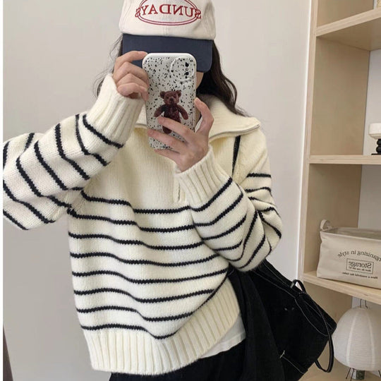 Damen Gemusterter Oversized Pullover Shop Nory