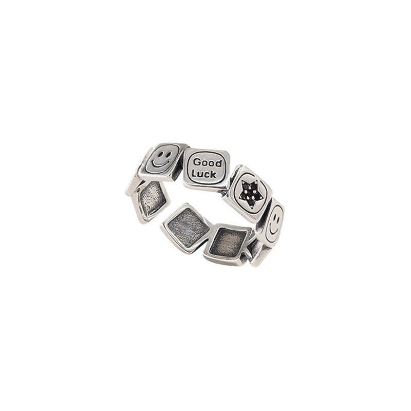 Damen glücksbringender Ring mit symbolischen Motiven Shop Nory