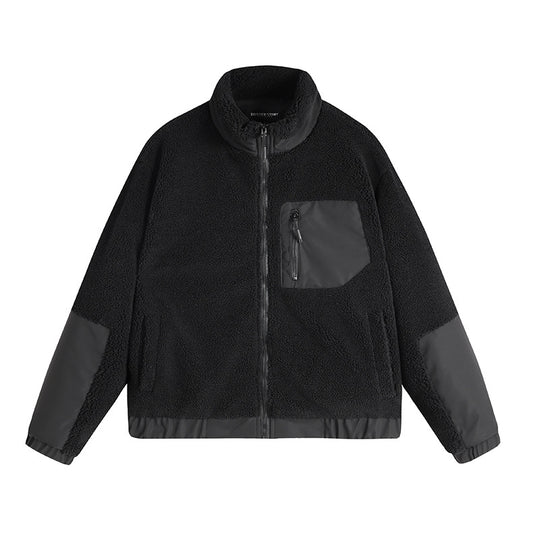 Herren Thermo-Sherpa-Fleecejacke mit Reißverschluss, Brusttasche und verstärkten Ellenbogen Shop Nory