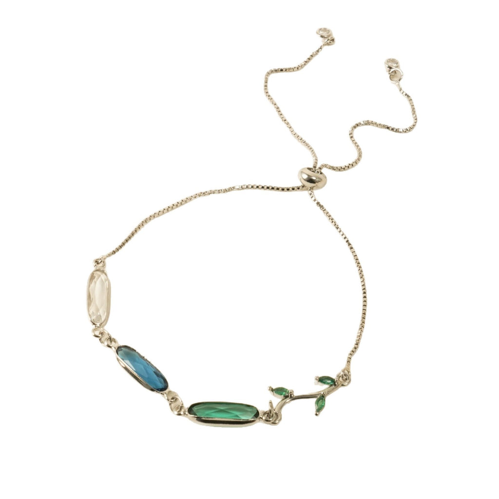 Damen elegante Halskette mit bunten Edelsteinen Shop Nory