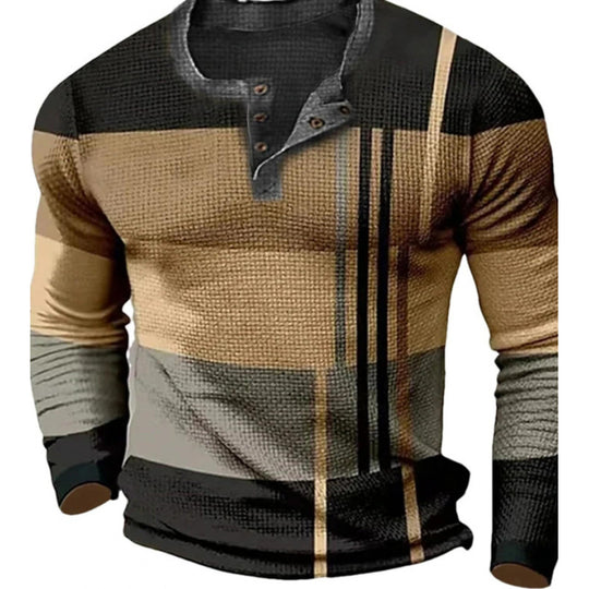 Herren Sportliches Langarmshirt mit Knopfleiste Shop Nory