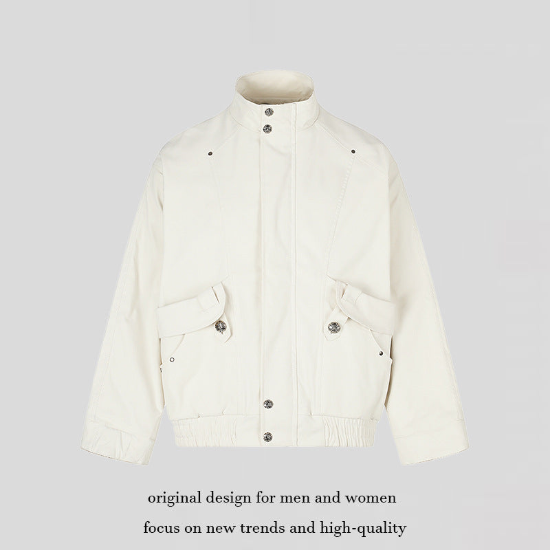 Damen Leichte Oversize-Fieldjacke mit Stehkragen, Druckknopfleiste und aufgesetzten Klappentaschen Shop Nory