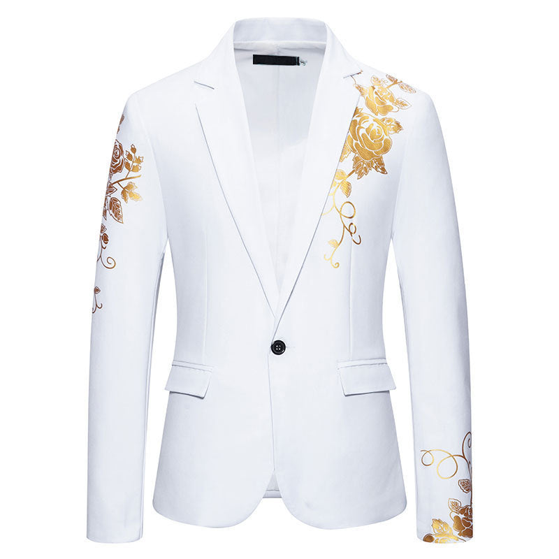 Herren eleganter Blazer mit floralem Stickdesign und feinen Details