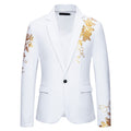 Herren eleganter Blazer mit floralem Stickdesign und feinen Details