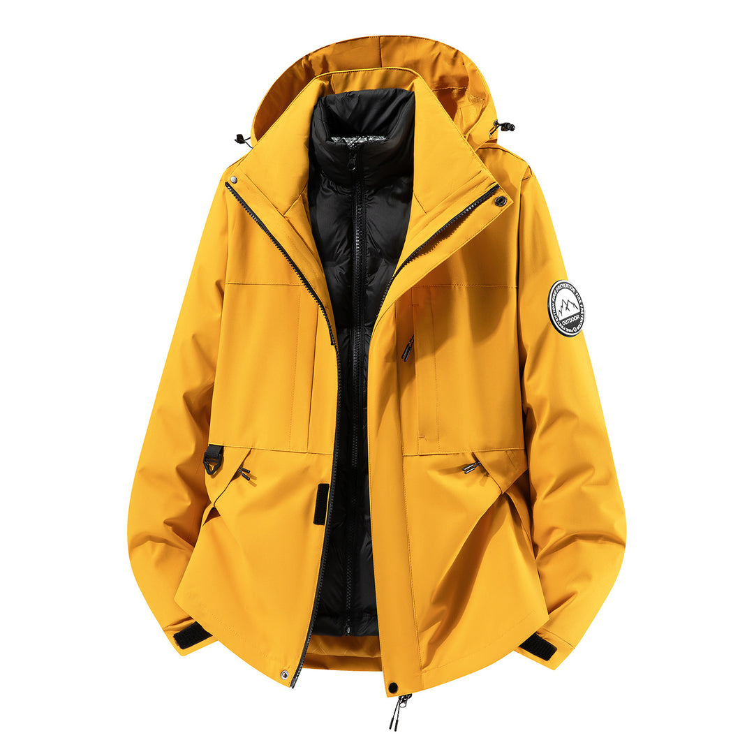 Herren zweilagiger Hardshell-Parka mit abnehmbarer Steppweste und technischer Kapuze Shop Nory