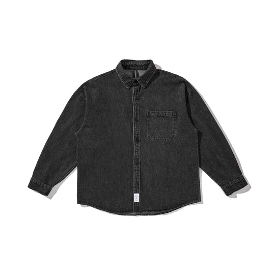 Herren Overshirt aus gewaschenem Denim mit abgerundetem Saum Shop Nory