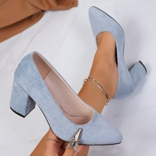 Damen Elegante Pumps mit modernem Blockabsatz