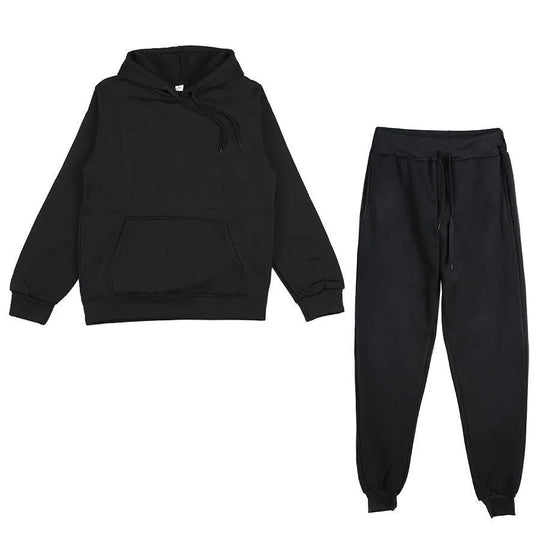 Unisex weiches Lounge-Set mit Oversize-Hoodie, taillenhoher Jogginghose und geripptem Knöchelabschluss Shop Nory