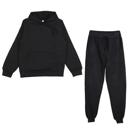 Unisex weiches Lounge-Set mit Oversize-Hoodie, taillenhoher Jogginghose und geripptem Knöchelabschluss Shop Nory