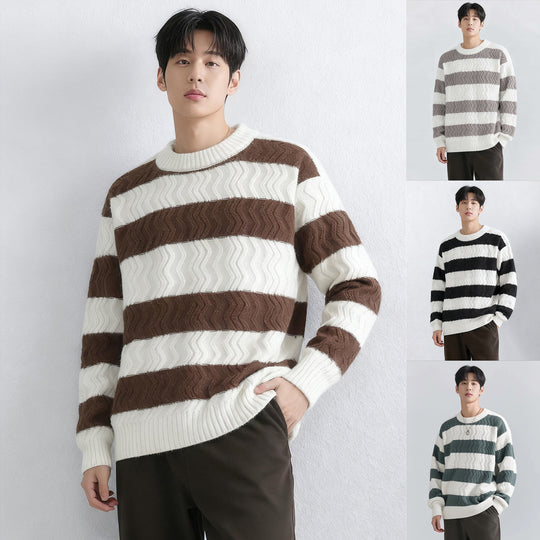 Herren Grobstrickpullover mit Wellenmuster Shop Nory