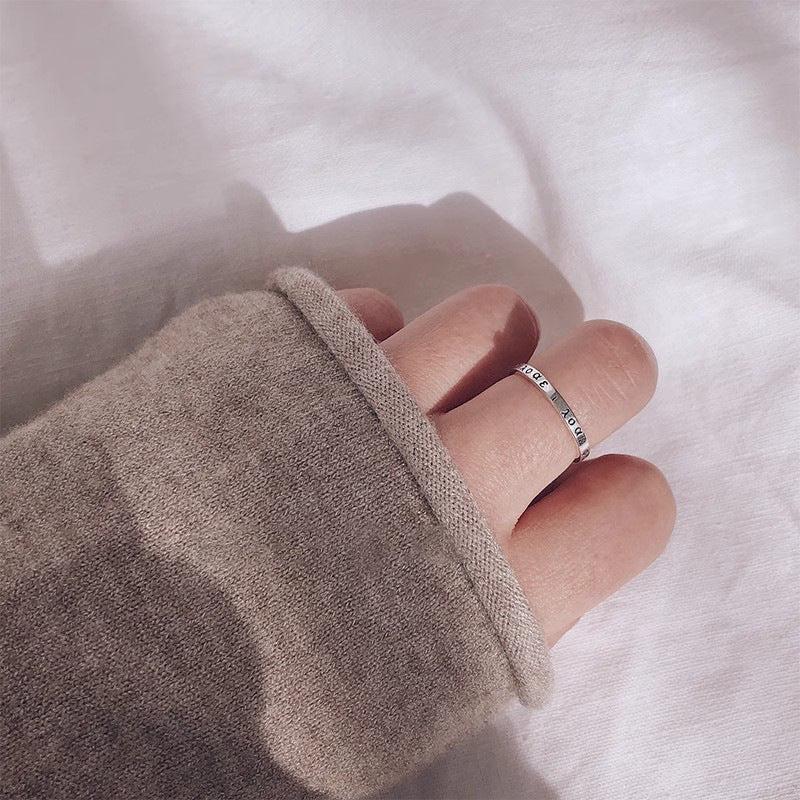 Damen Offener Schriftzug-Ring aus hochwertigem Edelstahl Shop Nory