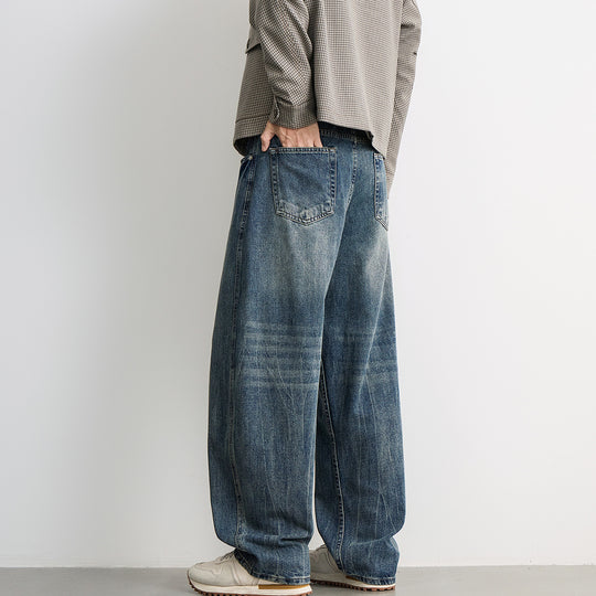 Herren weite Balloon-Jeans mit extra weitem Bein, tiefem Schritt und authentischer Used-Waschung Shop Nory