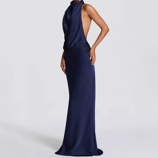 Damen Elegantes Hochzeitskleid mit schimmerndem Taillenband Shopnory