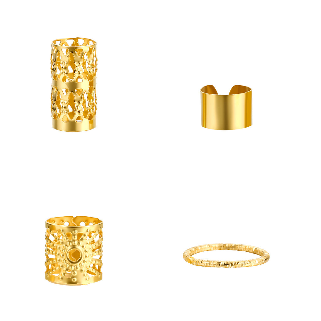 Damen Haaraccessoires Set mit eleganten Zopfverzierungen und Metallringen Shop Nory