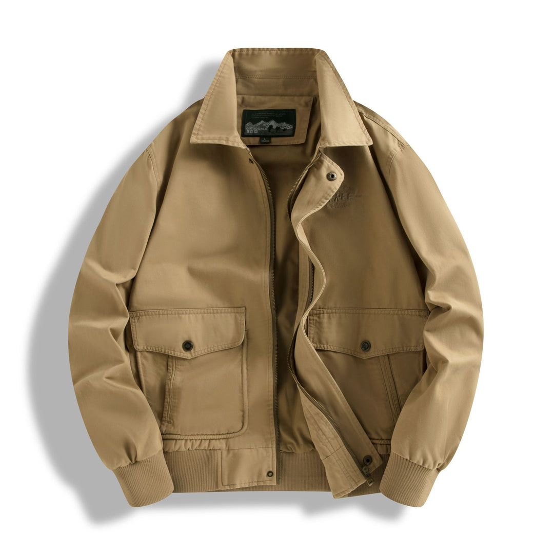 Herren Klassische Field-Bomberjacke mit Zwei-Wege-Reißverschluss und Klappentaschen Shop Nory