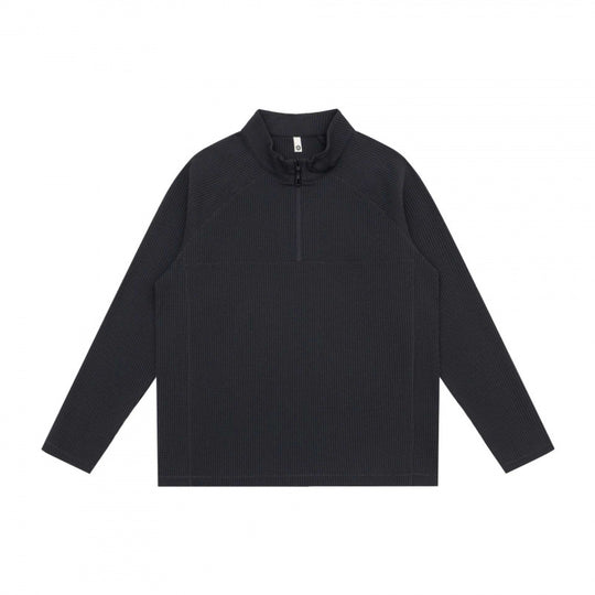 Unisex Grobstruktur-Halbzip-Pullover mit Stehkragen und Boxy-Schnitt Shop Nory