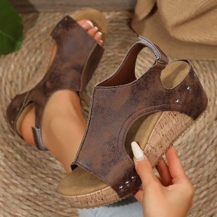 Damen Wedge-Sandalen mit komfortabler Fußbett und elegante Riemen
