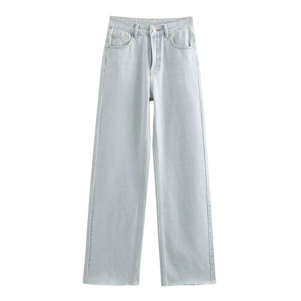 Damen hochtaillierte Wide-Leg-Jeans mit weitem Bein und Vintage-Waschung Shop Nory