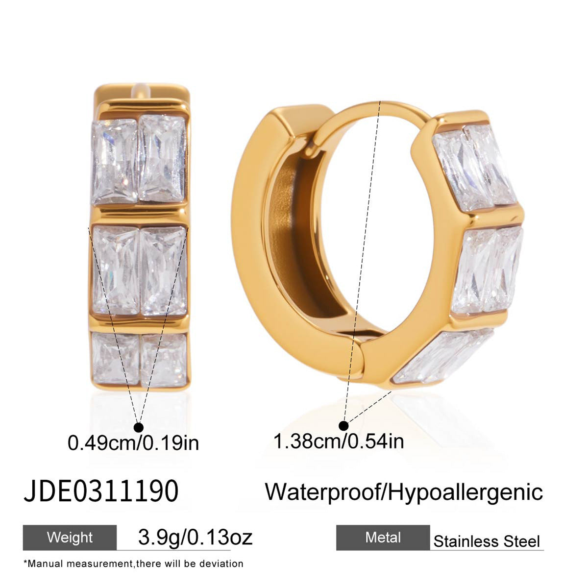 Damen Ohrhänger mit funkelnden Zirkonia-Elementen und hypoallergenem Edelstahl Shop Nory