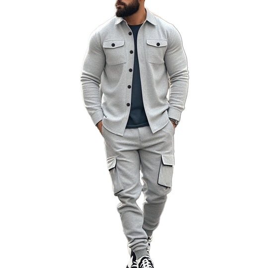 Herren nan athletisches Hemdjacke-Overshirt mit aufgesetzten Brustklappen und durchgehender Knopfleiste Shop Nory