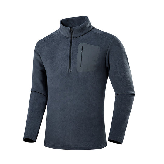 Herren Fleece-Pullover mit Viertel-Reißverschluss und verdeckter Brusttasche Shop Nory