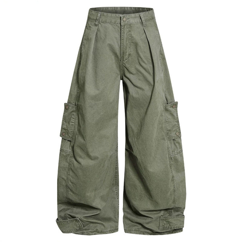 Damen weite Cargo‑Culotte‑Hose mit hoher Taille, Ballon‑Bein und aufgesetzten Klappentaschen Shop Nory