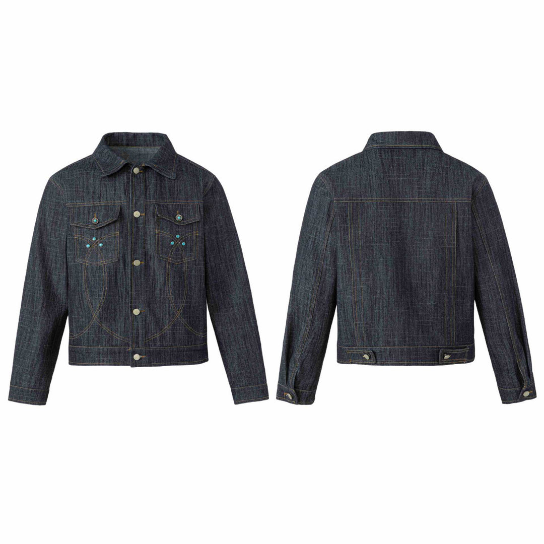 Damen Jeansblouson mit dekorativen Nieten und präzisen Ziernähten Shop Nory