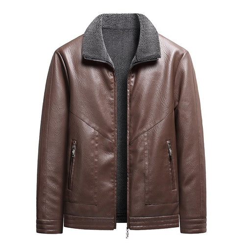 Herren Modernes Kunstleder-Jackett mit Teddyfutter Shop Nory