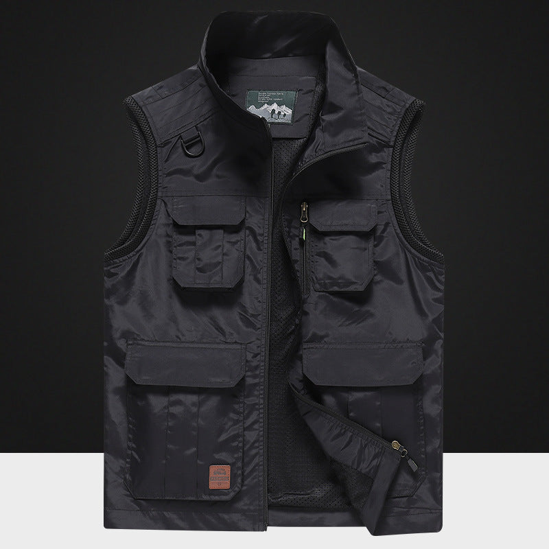 Herren Multifunktionale Outdoor-Utility‑Weste mit Mesh‑Innenfutter und Mehrfachtaschen Shop Nory