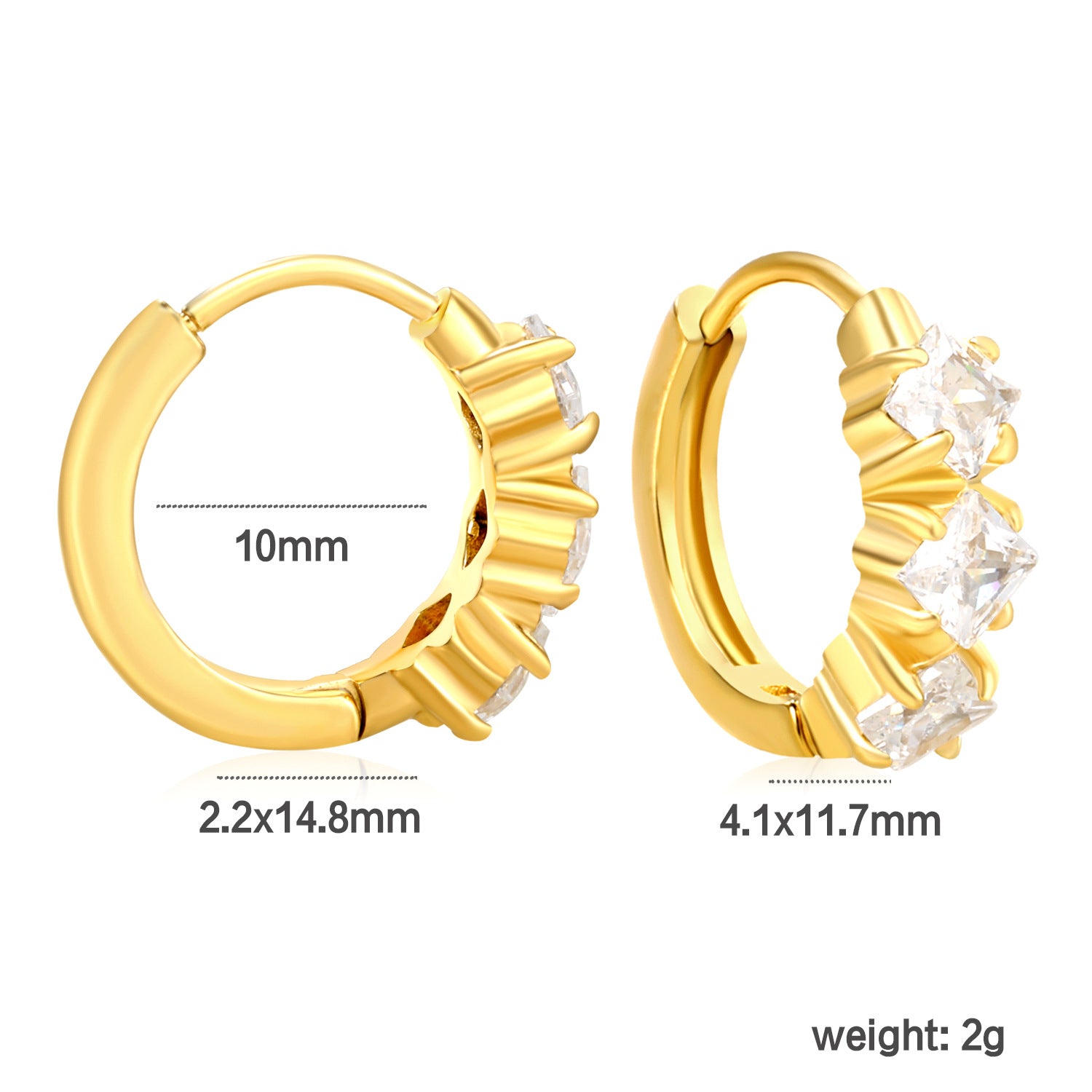 Damen Creolen mit funkelnden Zirkonia und elegantem Design Shop Nory