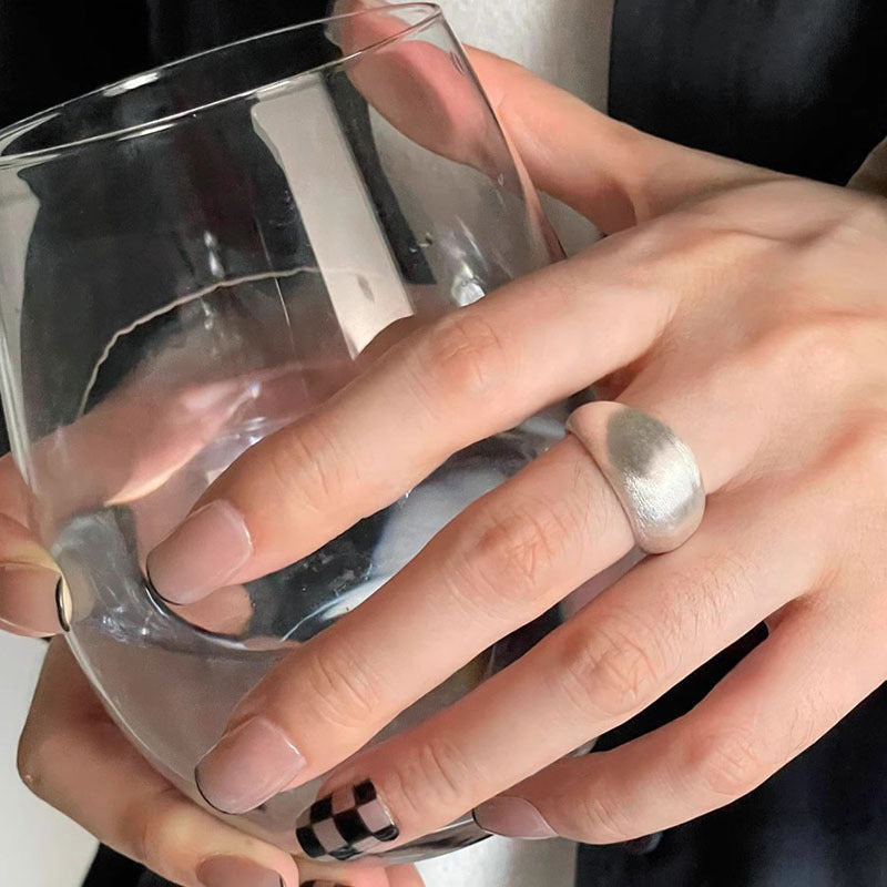 Damen moderner und eleganter breiter Ring aus 925er Silber Shop Nory
