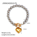 Damen Armband mit eleganten Perlen und herzförmigem Anhänger Shop Nory