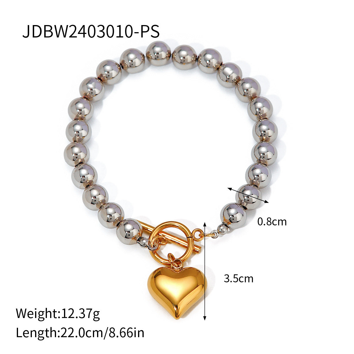 Damen Armband mit eleganten Perlen und herzförmigem Anhänger Shop Nory