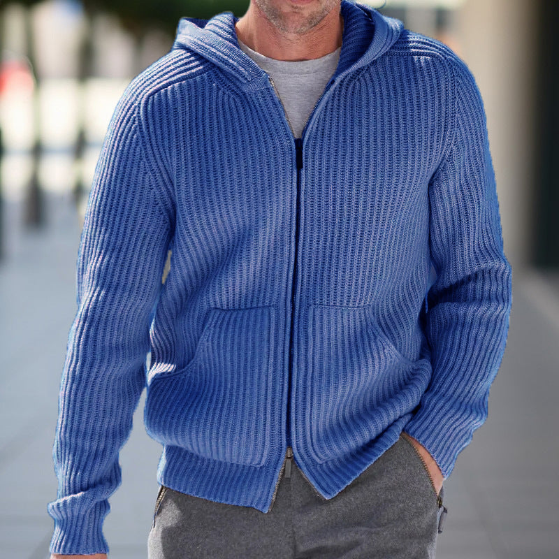 Herren Strickjacke mit Kapuze