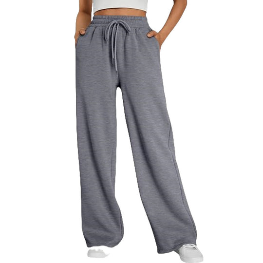 Damen nan Palazzo-Loungehose mit hoher Taille, elastischem Bund, Kordelzug und tiefen Seitentaschen Shop Nory