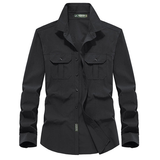 Herren Leichtes Utility-Overshirt aus Baumwollmix mit Brustklappen und entspannter Passform Shop Nory