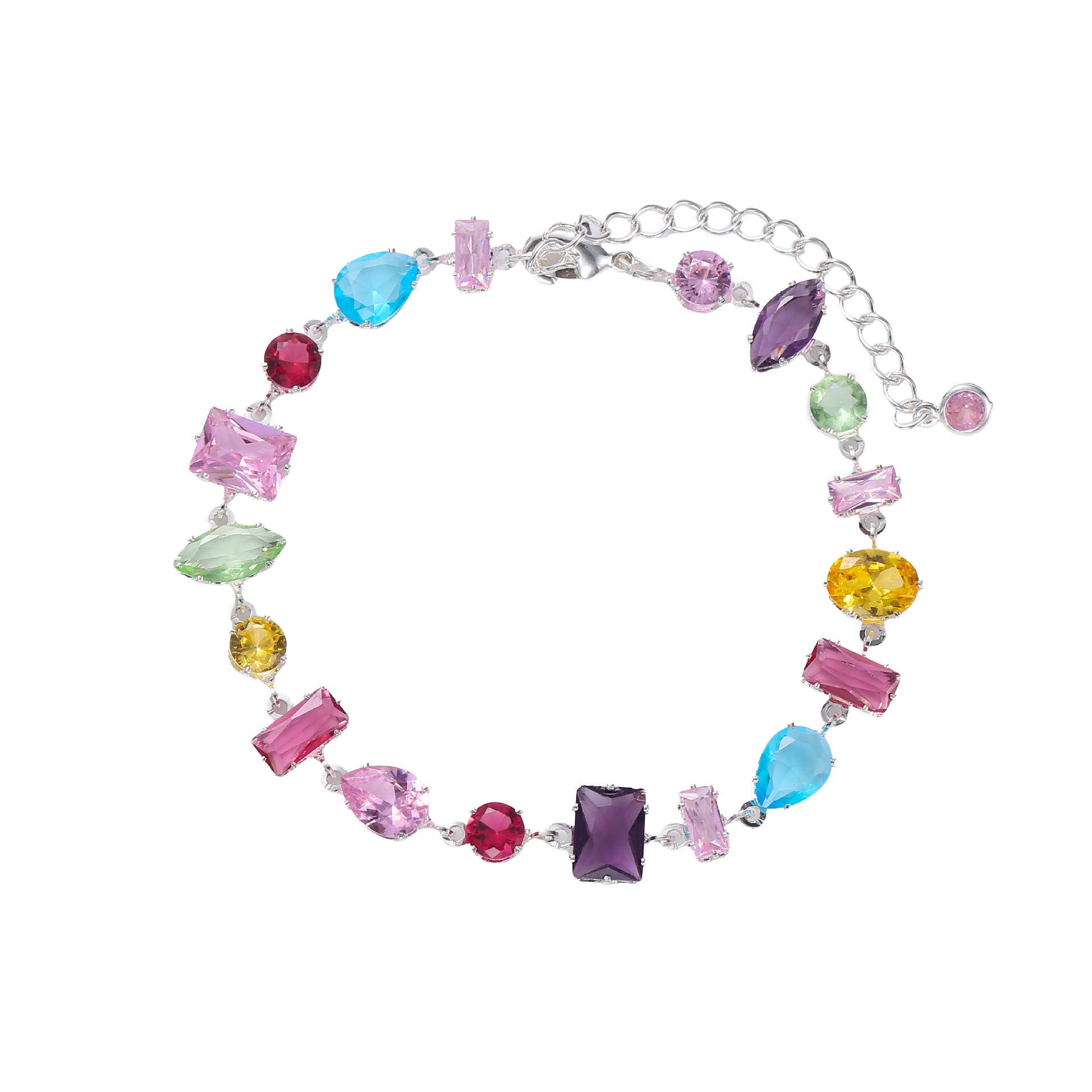 Kristallbesetztes Armband mit Verstellbarer Gliederkette