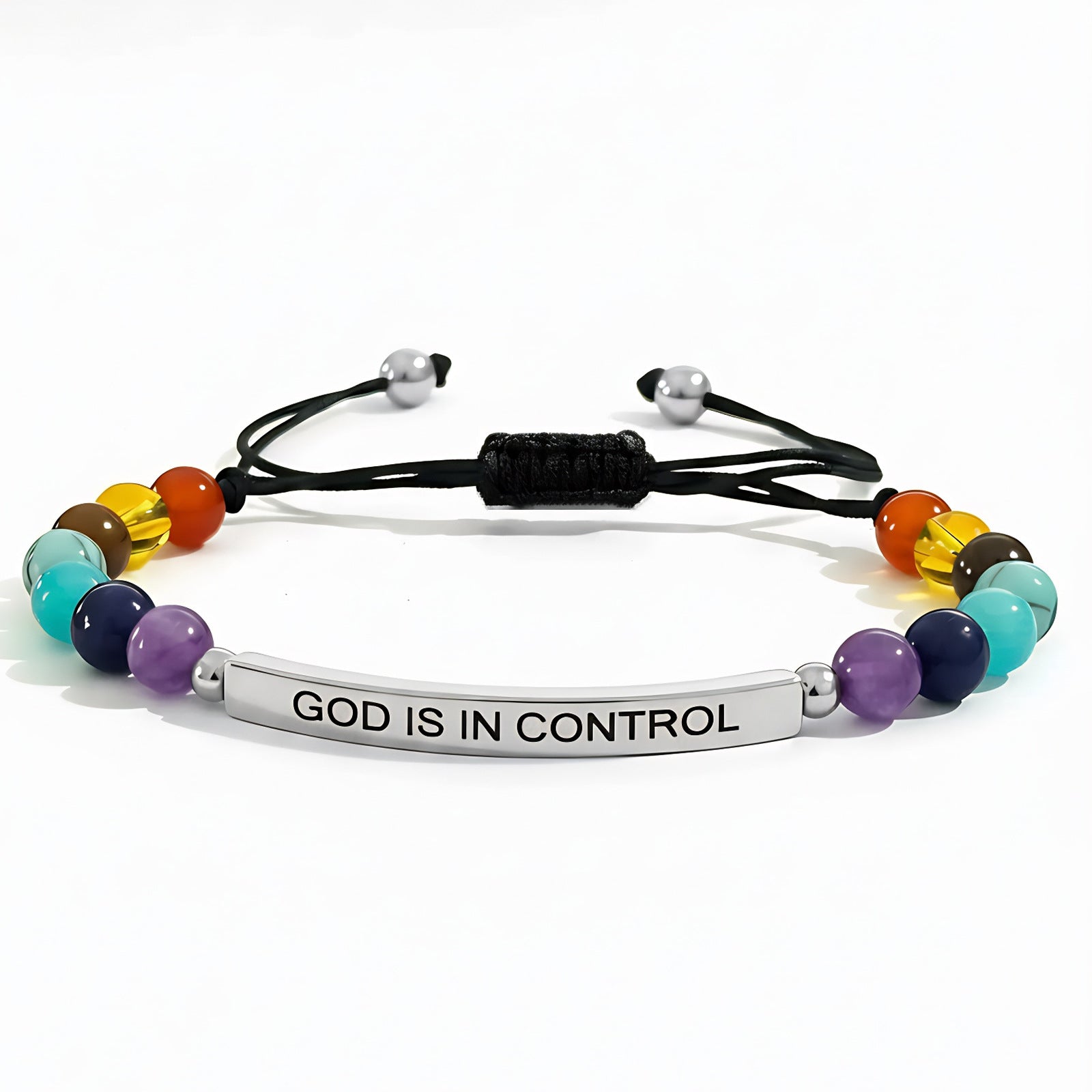 Damen Motivationsarmband mit bunten Edelsteinen und inspirierendem Spruch Shop Nory